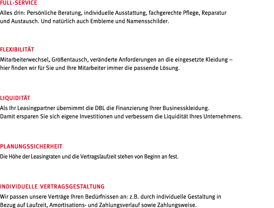 Full-Service Alles drin: Pers nliche Beratung, individuelle Ausstattung, fachgerechte Pflege, Reparatur und Austausch   