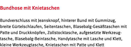 Bundhose mit Knietaschen Bundverschluss mit Jeansknopf, hinterer Bund mit Gummizug, breite G rtelschlaufen, Seitentas...