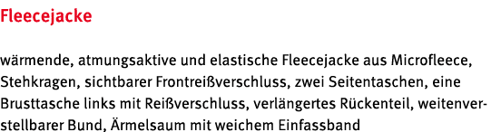 Fleecejacke w rmende, atmungsaktive und elastische Fleecejacke aus Microfleece, Stehkragen, sichtbarer Frontrei versc...