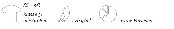 ￼,XS – 3XL Klasse 3: alle Gr en,￼,270 g/m2,￼,100% Polyester