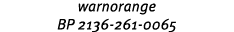warnorange BP 2136 261 0065