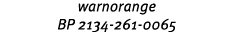 warnorange BP 2134 261 0065