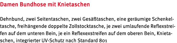 Damen Bundhose mit Knietaschen Dehnbund, zwei Seitentaschen, zwei Ges taschen, eine ger umige Schenkeltasche, freih ...