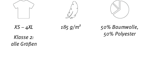 XS – 4XL Klasse 2: alle Gr en,50% Baumwolle, 50% Polyester,185 g/m