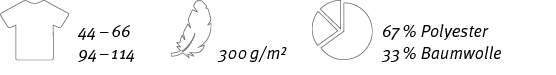 44   66 94   114,67 % Polyester 33 % Baumwolle,300 g m